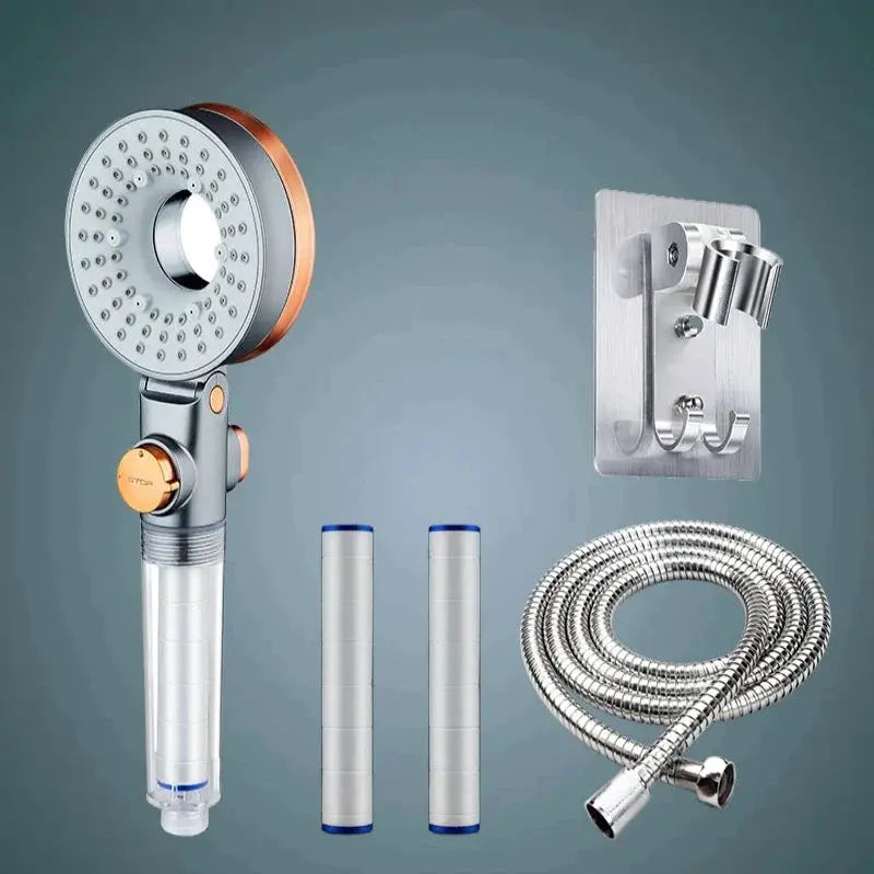 Close-up of AquaRain shower head offering a luxurious rainfall shower experience.