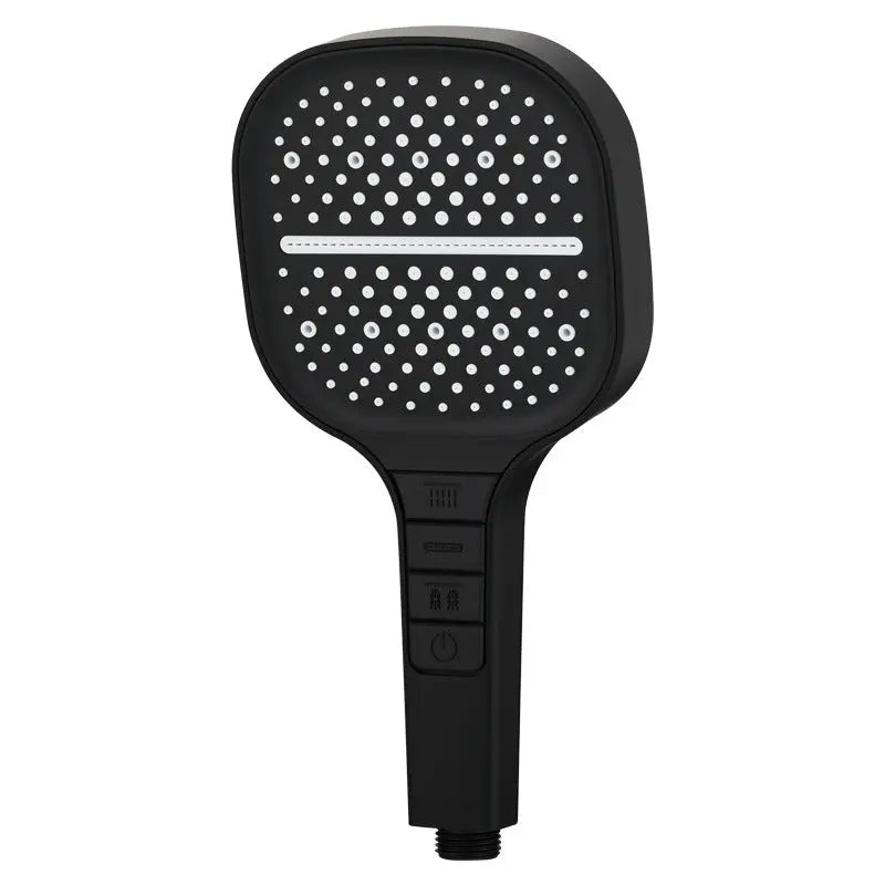 Close-up of AquaLuxe shower head’s anti-clog nozzles, preventing mineral buildup for consistent flow - 2.