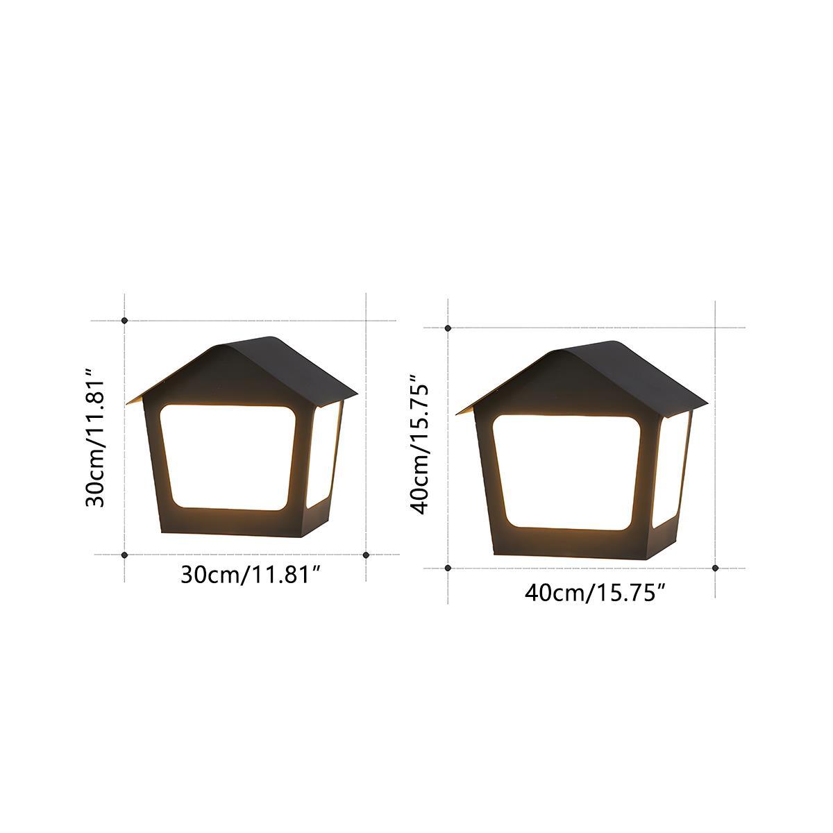 Black Waterproof House Outdoor Post Lights