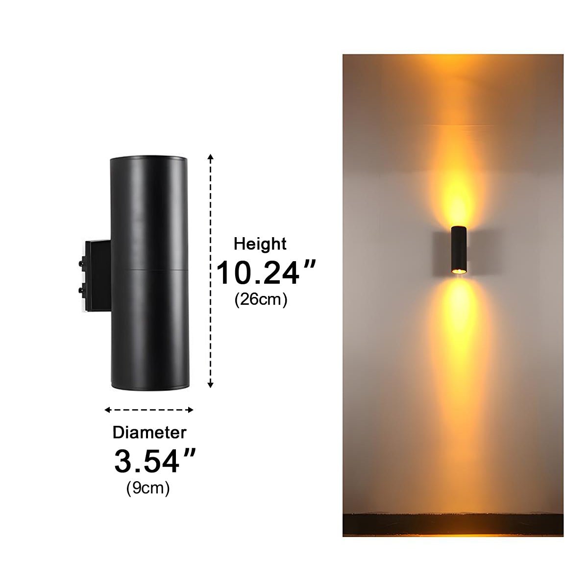 Cylinder Waterproof Outdoor Up and Down LED Exterior Wall Lights Spotlight