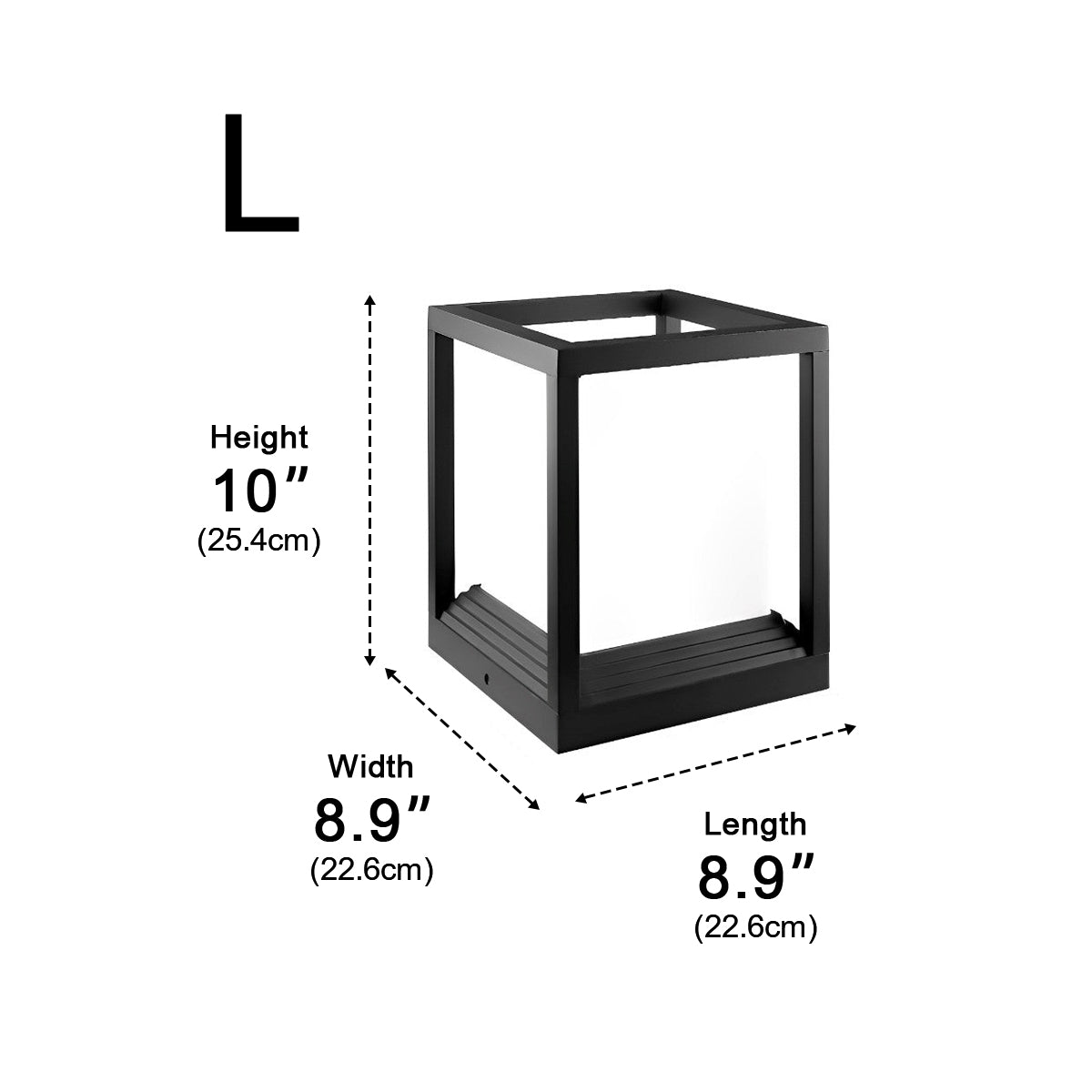 Minimalist Square Waterproof LED Black Modern Fence Post Lights