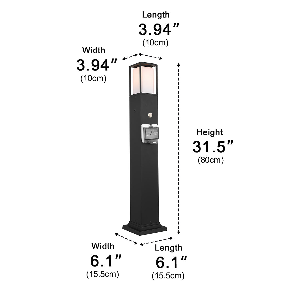 Modern Waterproof Outdoor LED Landscape Path Lights with Socket Charging Station