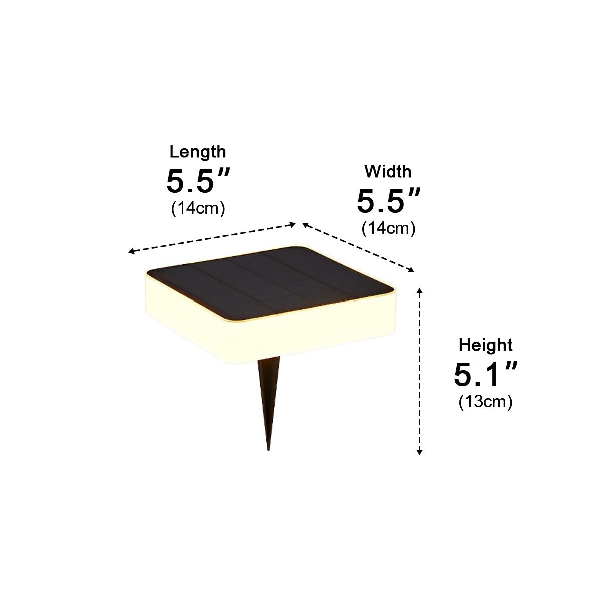 Round Square LED Waterproof Outdoor Solar Decking Lawn Lights Wall Lights