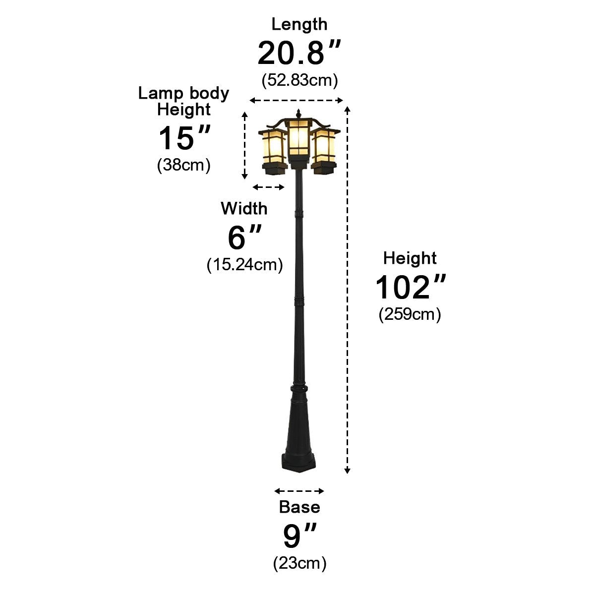 Waterproof Black Modern Outdoor Pole Lights Public Lighting