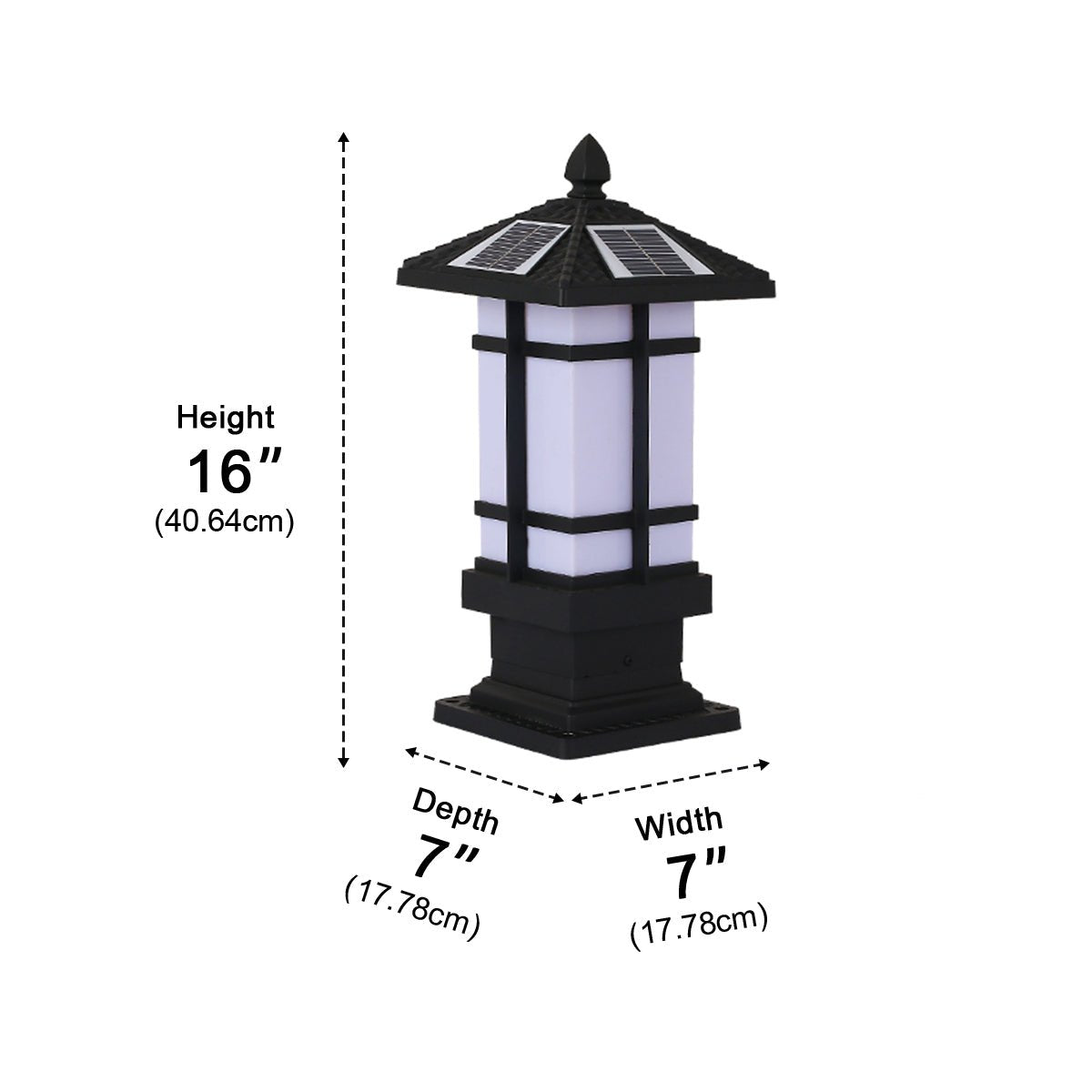 Waterproof Black Vintage Fence Post Lights