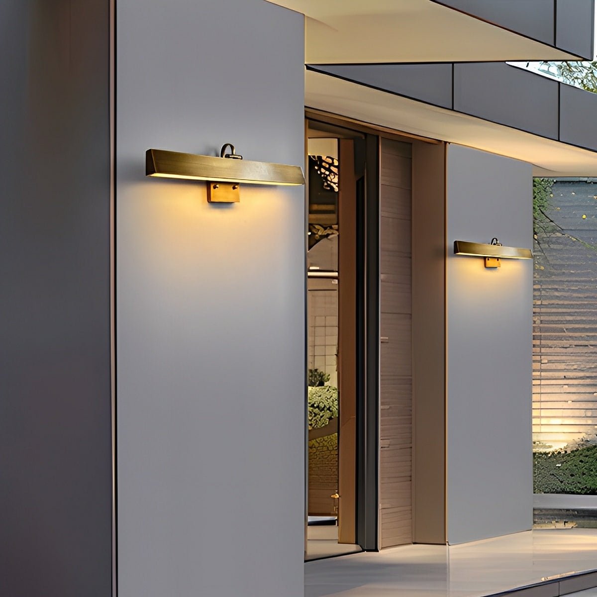 Waterproof Modern Copper Long Strip Outdoor Porch LED Wall Lights