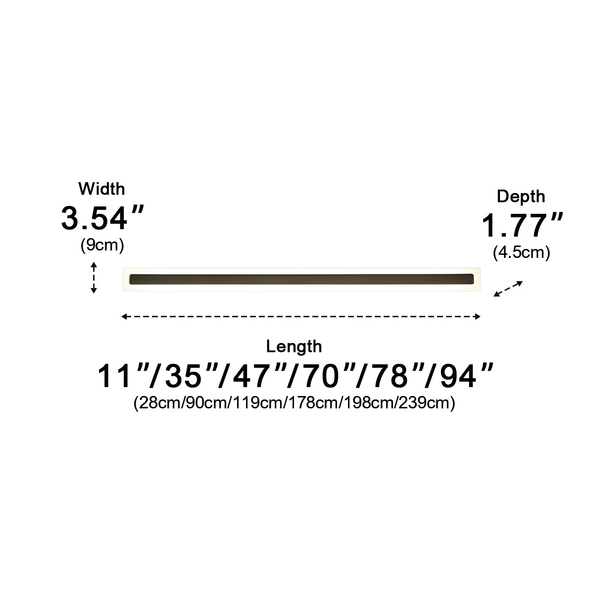 Waterproof Modern Long Strip Outdoor Wall Sconce Lighting