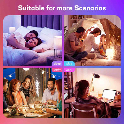 2 Pcs Dimmable WiFi Wireless E26 Smart LED Light Bulbs RGB CCT