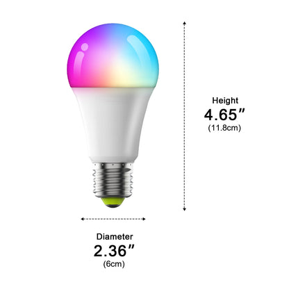 2 Pcs Dimmable WiFi Wireless E26 Smart LED Light Bulbs RGB CCT