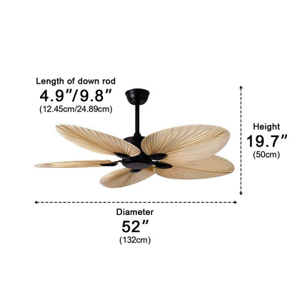 20.47 '' Variable Frequency 5-Leaf Palm Leaf Ceiling Fan