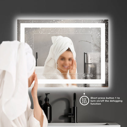28" Anti-fog LED Bathroom Mirror LED Light Wall Mirror