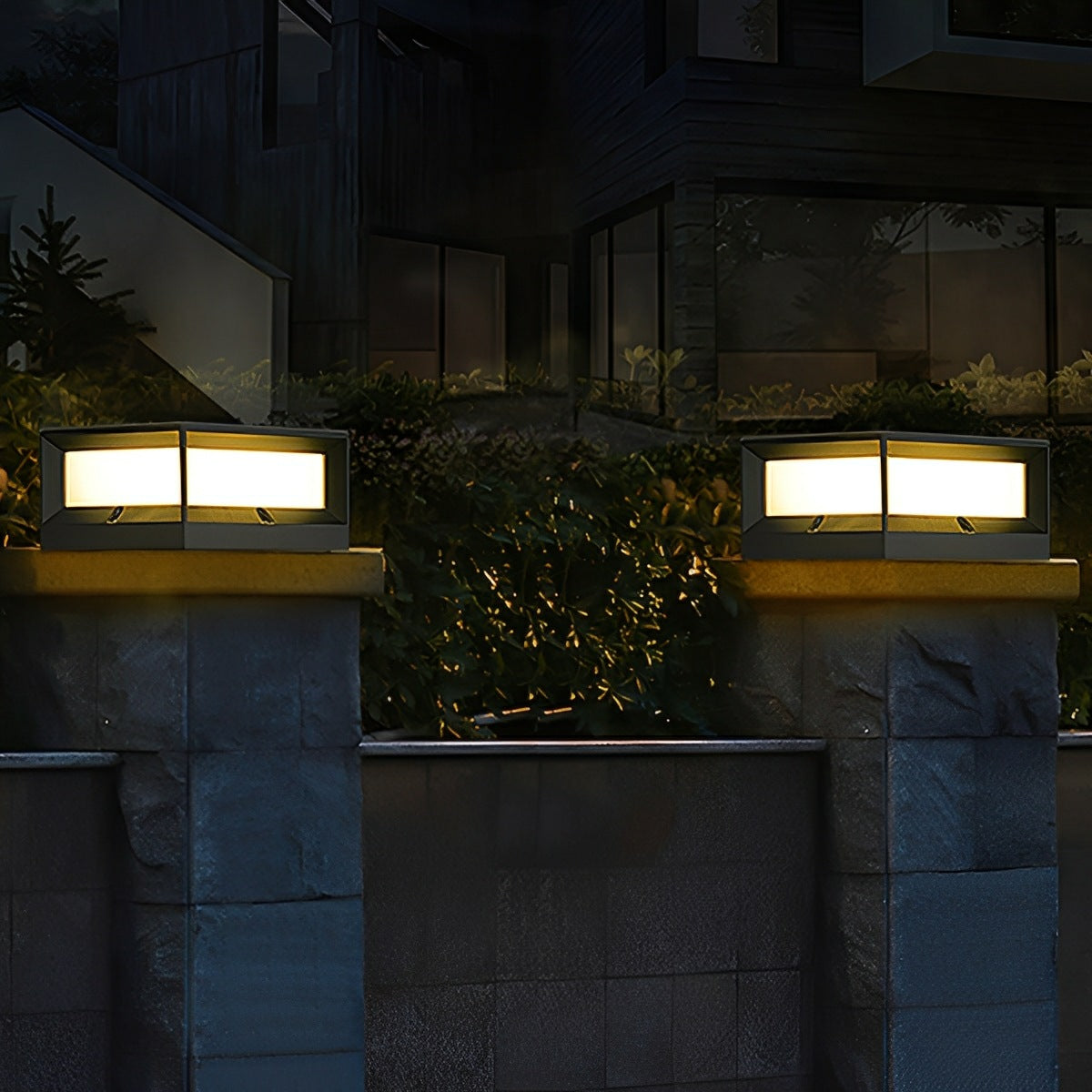 Square Waterproof Black Modern Waterproof  Post Cap Lamp Light