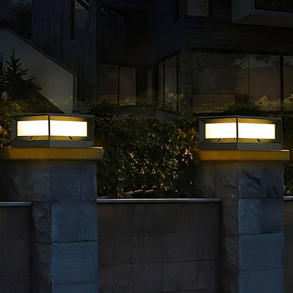 Square Waterproof Black Modern Waterproof  Post Cap Lamp Light