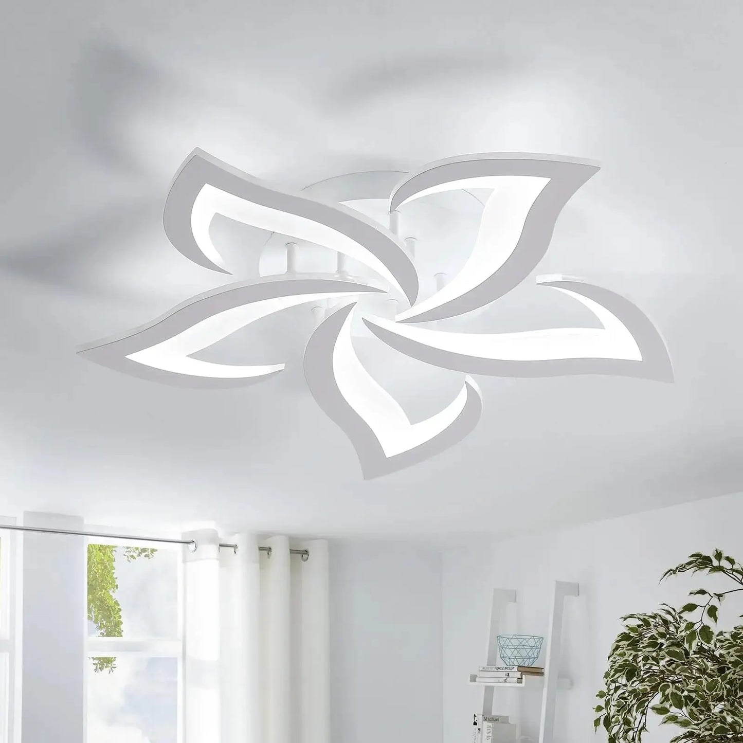 AcrylicGlow ceiling light illuminating a room with bright LED lighting, creating a modern and ambient atmosphere.