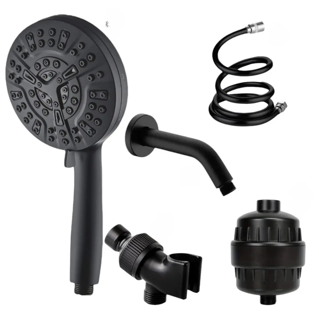 AquaLux 10-mode shower head with universal fit for easy installation on standard shower arms.