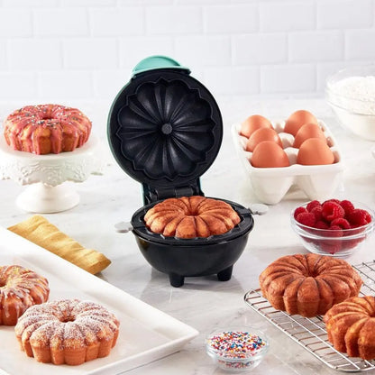 BakeEase Cake Maker in a kitchen setting, showcasing compactness and countertop convenience.