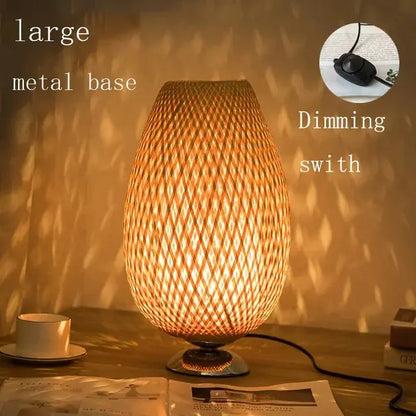 The EcoGlow bamboo lamp with a sleek metal base, offering a contemporary twist to the vintage design.