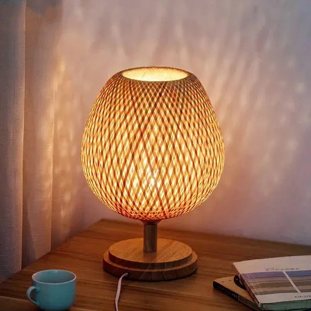 EcoGlow lamp emitting a warm, ambient light, creating a cozy atmosphere in a modern living room.