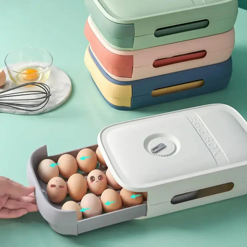 Close-up of the EggGuard Egg Storage Container lid, ensuring secure and easy storage.