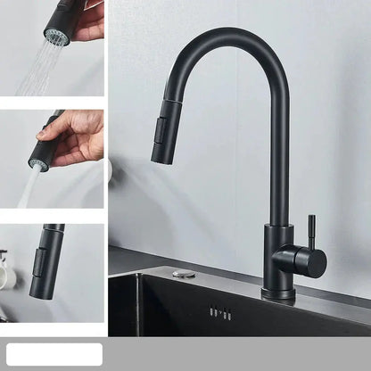 FlowFlex faucet with 360-degree rotatable spout for maximum sink coverage.