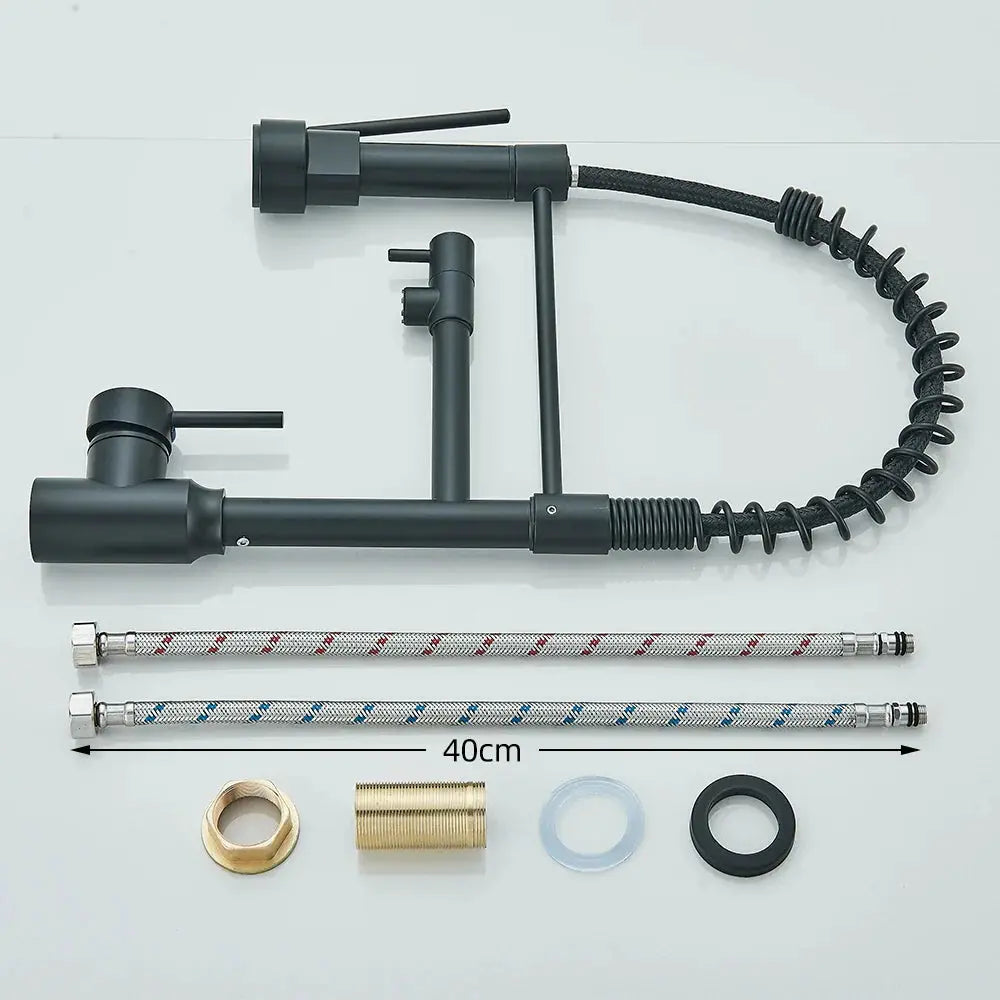 Illustration of the easy-to-install design of the TwinStream kitchen faucet, with all essential parts included.