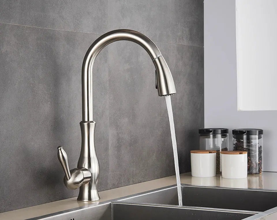 AquaFlex kitchen faucet in stream mode, providing a steady flow of water