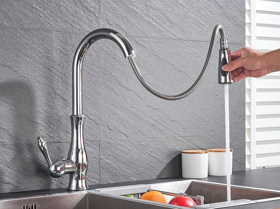 AquaFlex kitchen faucet with 360-degree swivel spout for convenient access