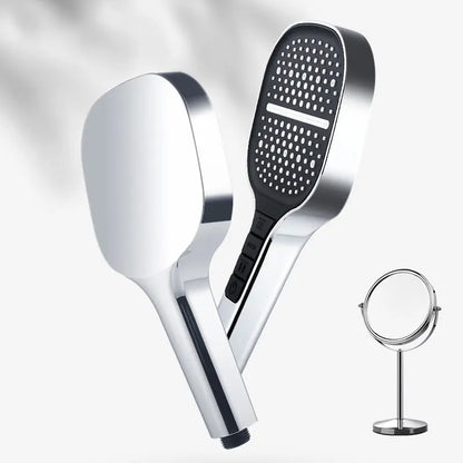 AquaLuxe shower head featuring an anti-rust chrome finish, perfect for humid environments.