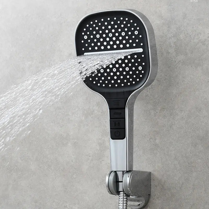 AquaLuxe deluxe shower head for maximum comfort and efficiency, featuring a sleek chrome design.