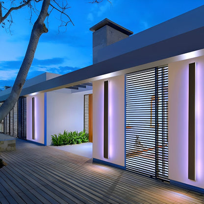 Black Long Strip LED RGB IP65 Waterproof Outdoor Wall Mount Lighting