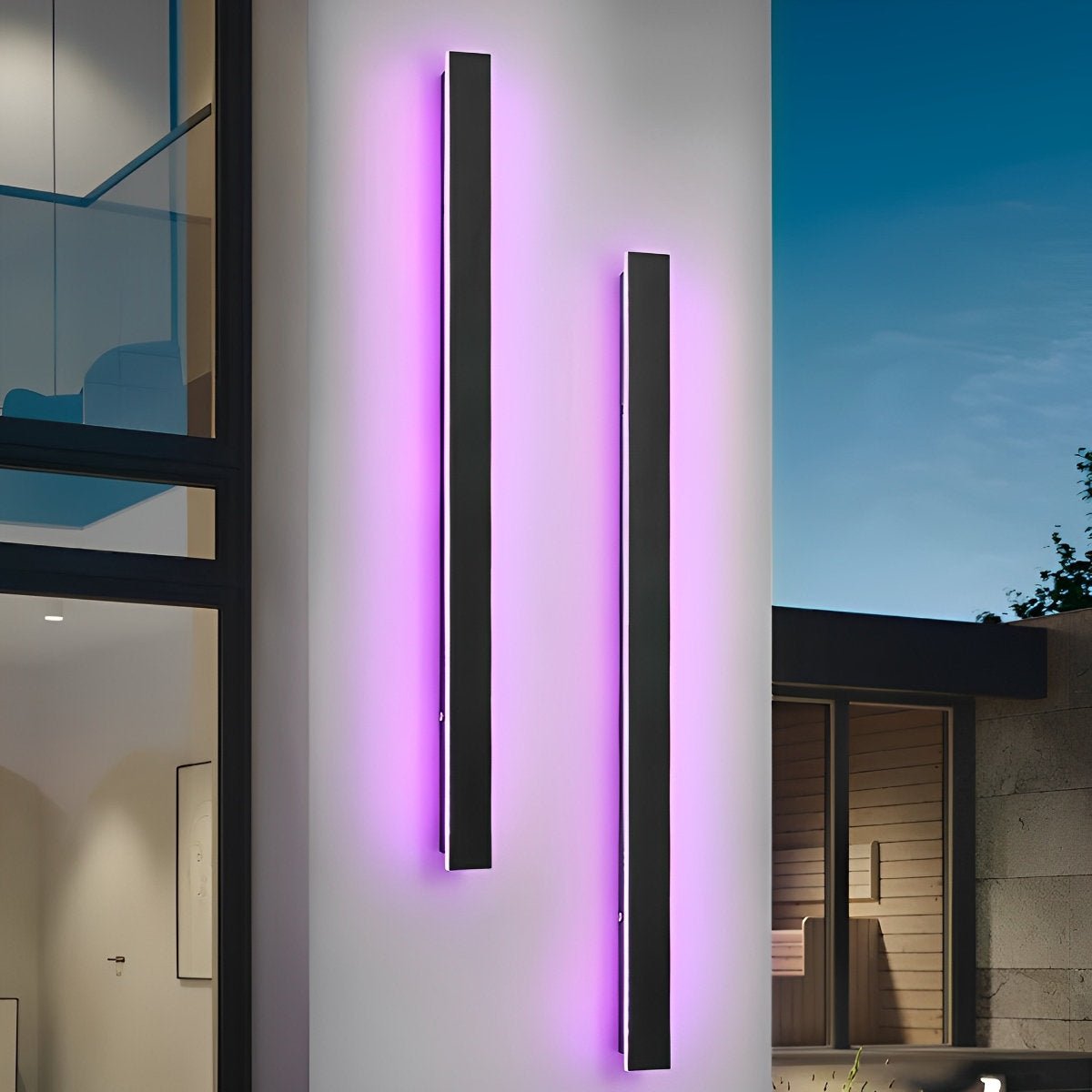 Black Long Strip LED RGB IP65 Waterproof Outdoor Wall Mount Lighting