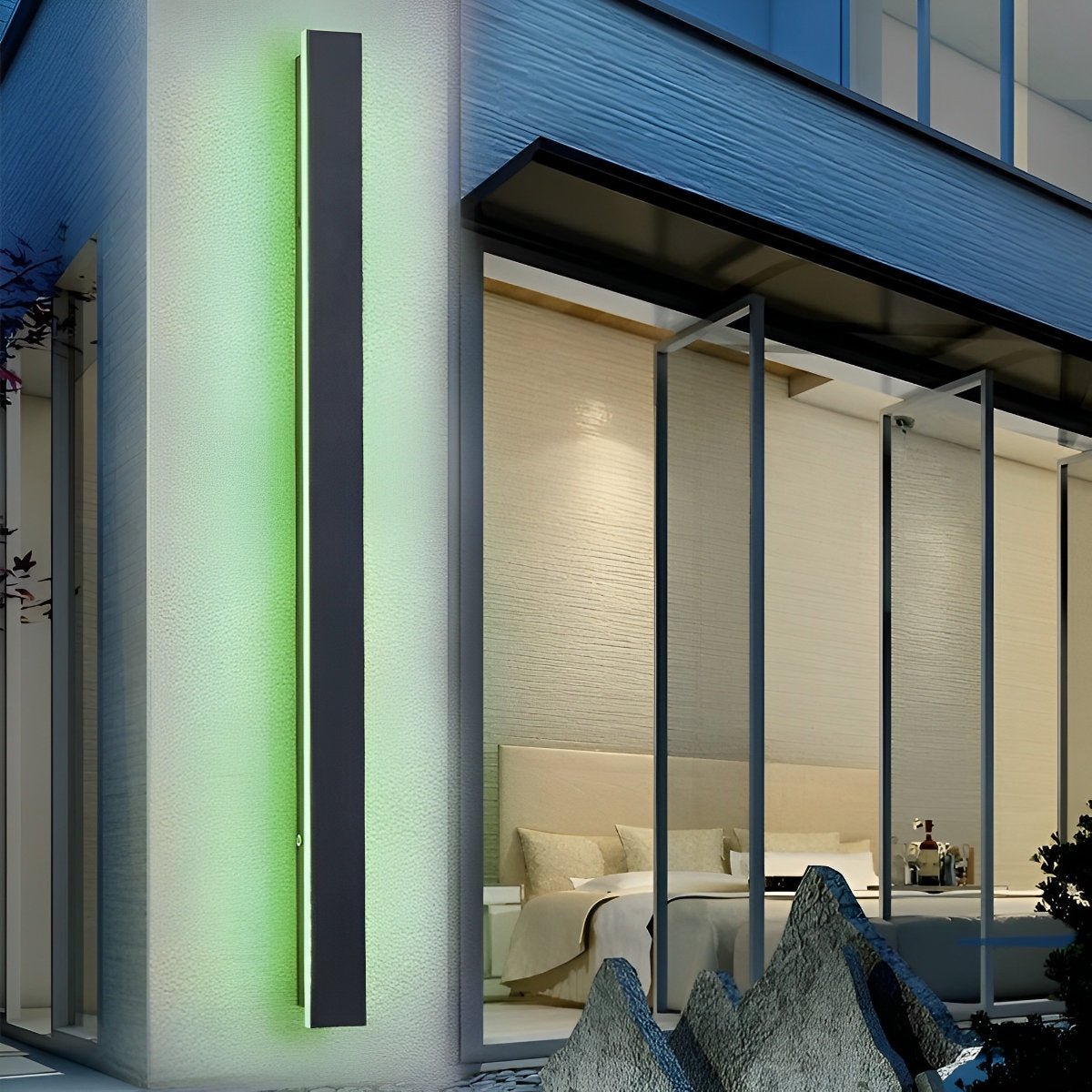 Black Long Strip LED RGB IP65 Waterproof Outdoor Wall Mount Lighting