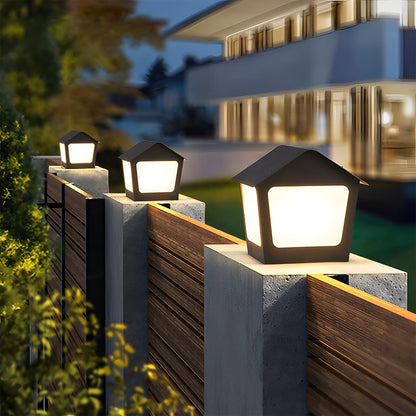 Black Waterproof House Outdoor Post Lights