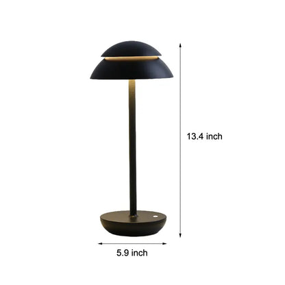 Compact and lightweight BrightEase table lamp, easy to move and ideal for various spaces with specified dimensions.