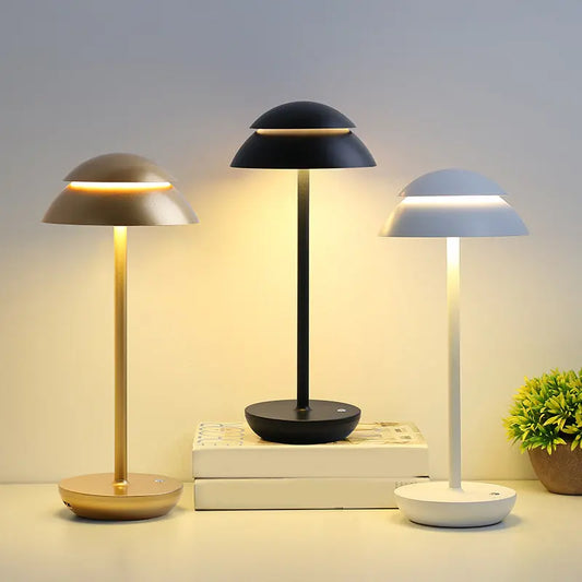 Modern, minimalist design of BrightEase table lamp complements any decor style