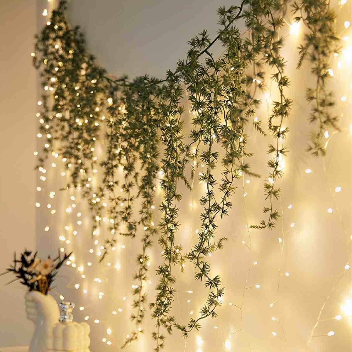 Christmas 360 LED Rattan Curtain Lights Background Decor
