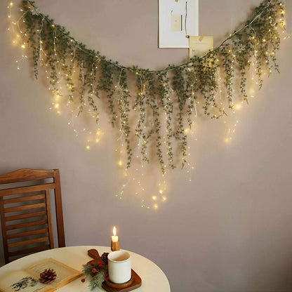 Christmas 360 LED Rattan Curtain Lights Background Decor