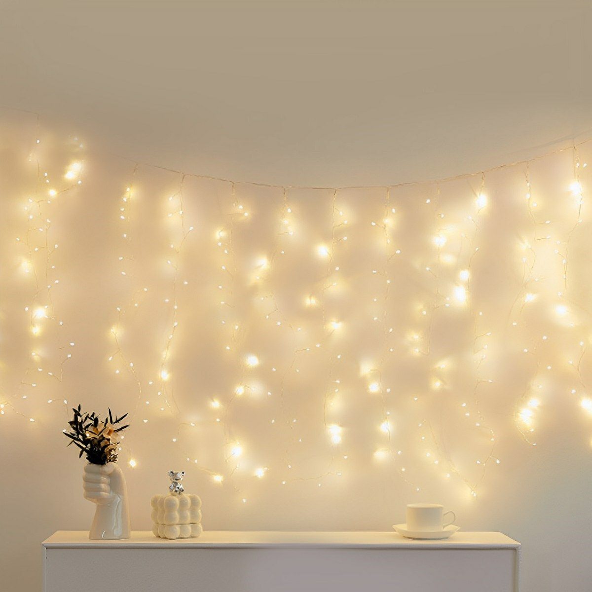 Christmas 360 LED Rattan Curtain Lights Background Decor