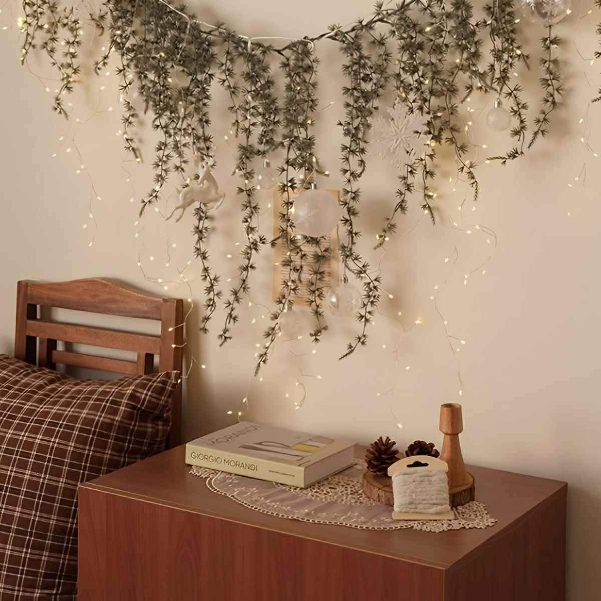 Christmas 360 LED Rattan Curtain Lights Background Decor