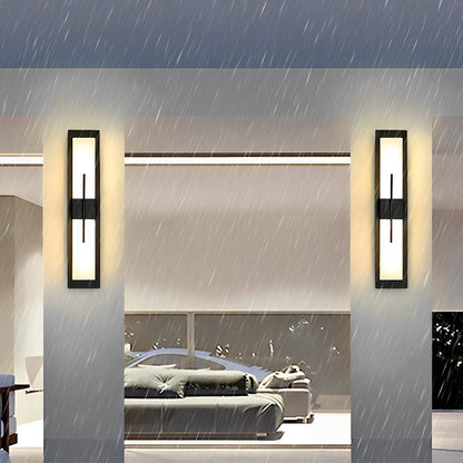 Creative Rectangular LED Waterproof Black Modern Outdoor Wall Lamp Sconec Light