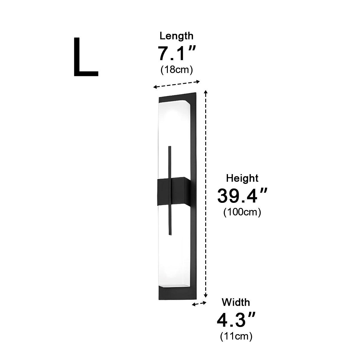 Creative Rectangular LED Waterproof Black Modern Outdoor Wall Lamp Sconec Light