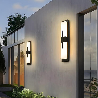Creative Rectangular LED Waterproof Black Modern Outdoor Wall Lamp Sconec Light