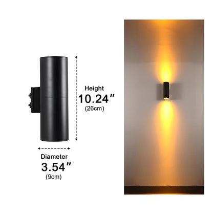 Cylinder Waterproof Outdoor Up and Down LED Exterior Wall Lights Spotlight