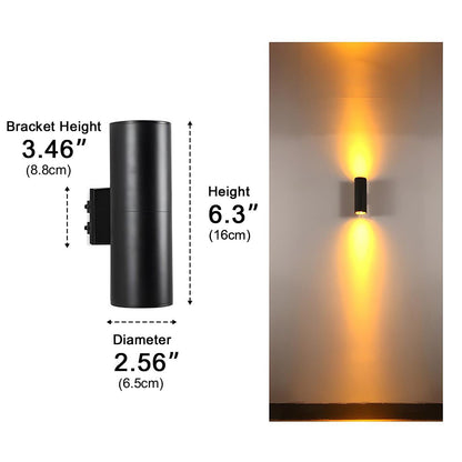 Cylinder Waterproof Outdoor Up and Down LED Exterior Wall Lights Spotlight