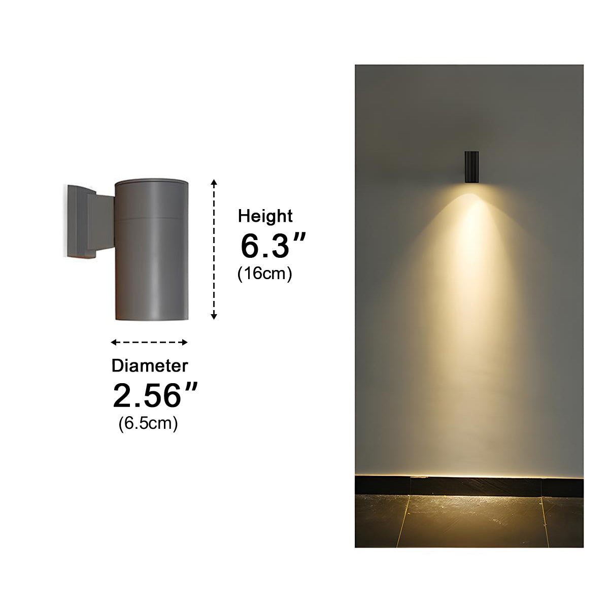 Cylinder Waterproof Outdoor Up and Down LED Exterior Wall Lights Spotlight