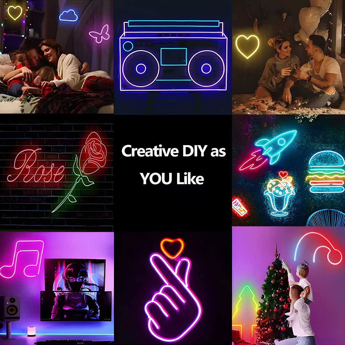 DIY RGB Recessed Atmosphere Streamer Flexible LED Neon Light Strip