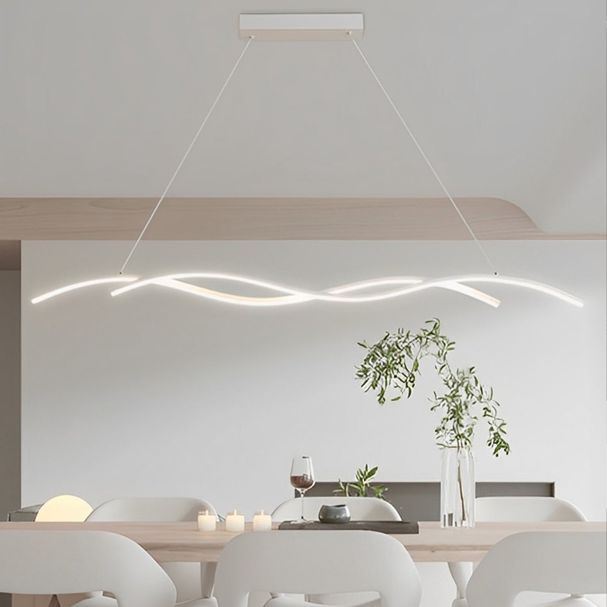 Double Wavy Minimalist LED Creative Modern Chandelier Light