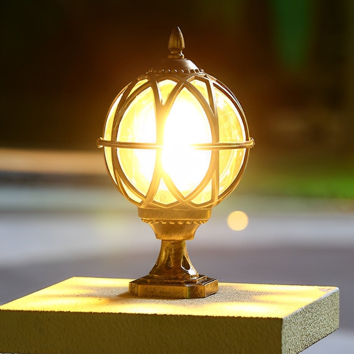 Farmhouse Round Ball Waterproof Outdoor Fence Post Lights