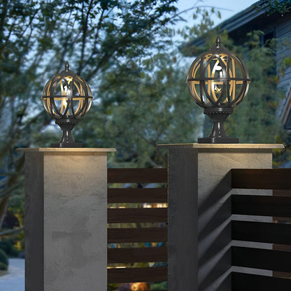 Farmhouse Round Ball Waterproof Outdoor Fence Post Lights
