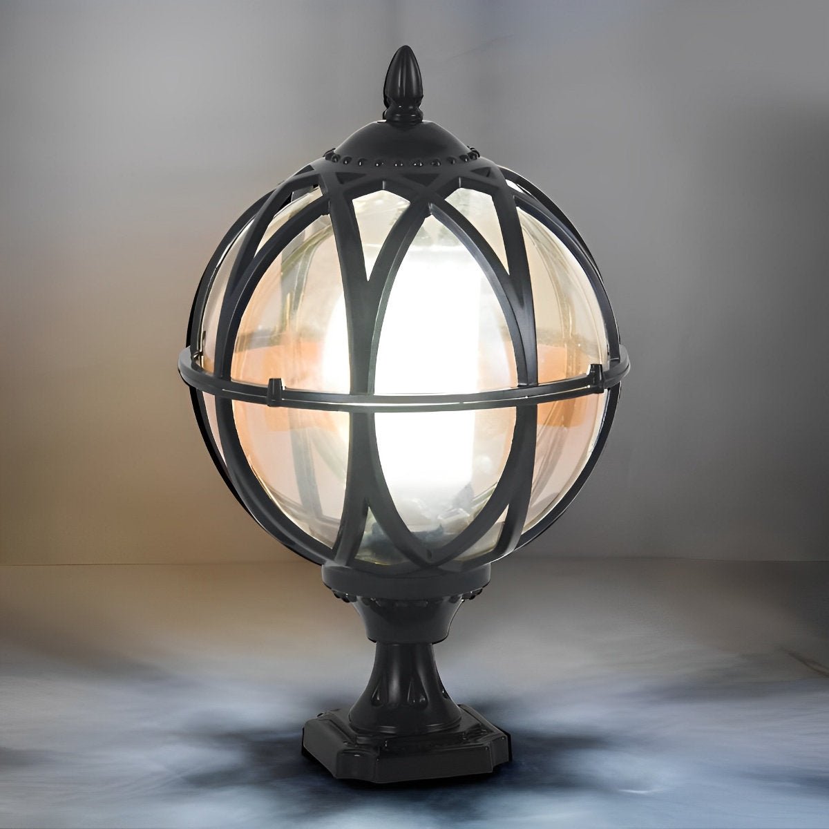 Farmhouse Round Ball Waterproof Outdoor Fence Post Lights